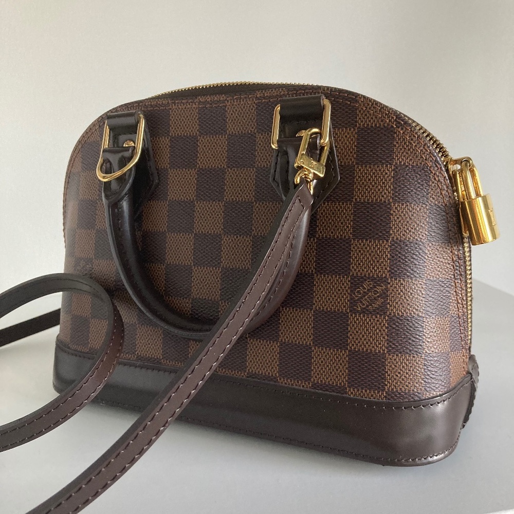 designer Louis Vuitton Damier Ebene Alma BB bag